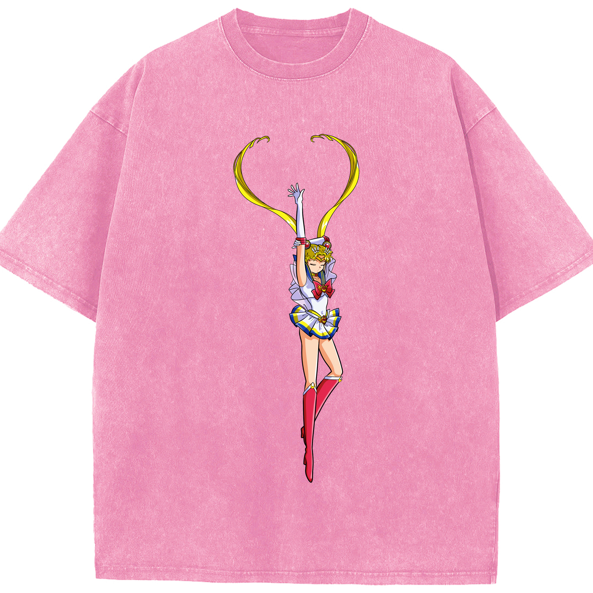 （画像用） 美少女戦士セーラームーン 月野 うさぎ つきの うさぎ Sailor Moon Tsukino Usagi 綿100% ヴィンテージ風 半袖Tシャツ（フロントプリント）